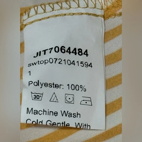 SHEIN Curve Angled Bell Sleeve Tie Front Striped Bolero Shrug Size XL - Picture 7 of 9